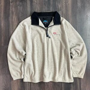 Vtg DuPont Gordon Fleece 1/4 Zip Pullover Gray Sweater Long Sleeve Men's Size XL